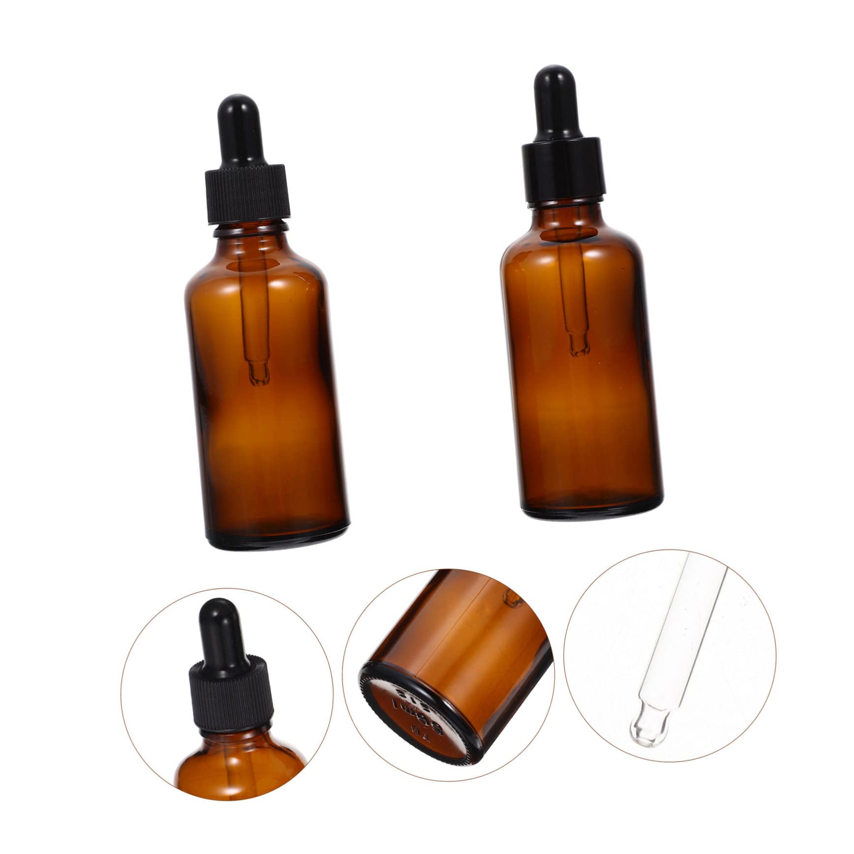40 botellas de vidrio para aceites esenciales, botellas de líquido cosmético, frasco cuentagotas de vidrio, cuentagotas vacías, de de cutícula, de líquido de