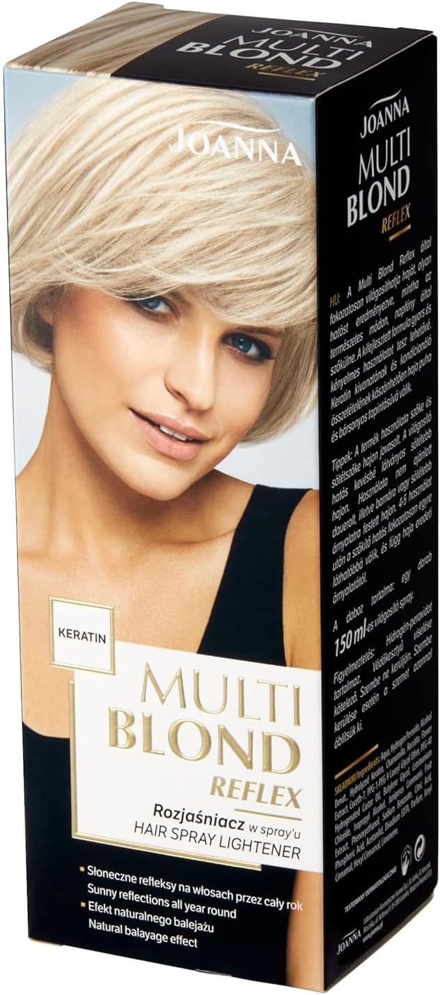 Joanna x, Hair Spray Keratin Multicolour Blond Hair Reflex 150ml,Red