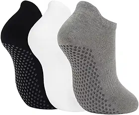 Kit 3 Pares Meias Antiderrapante Feminina masculina Yoga Pilates Hidroginástica Sortida (BR, Numérico, 37, 43, Regular, Sortido)