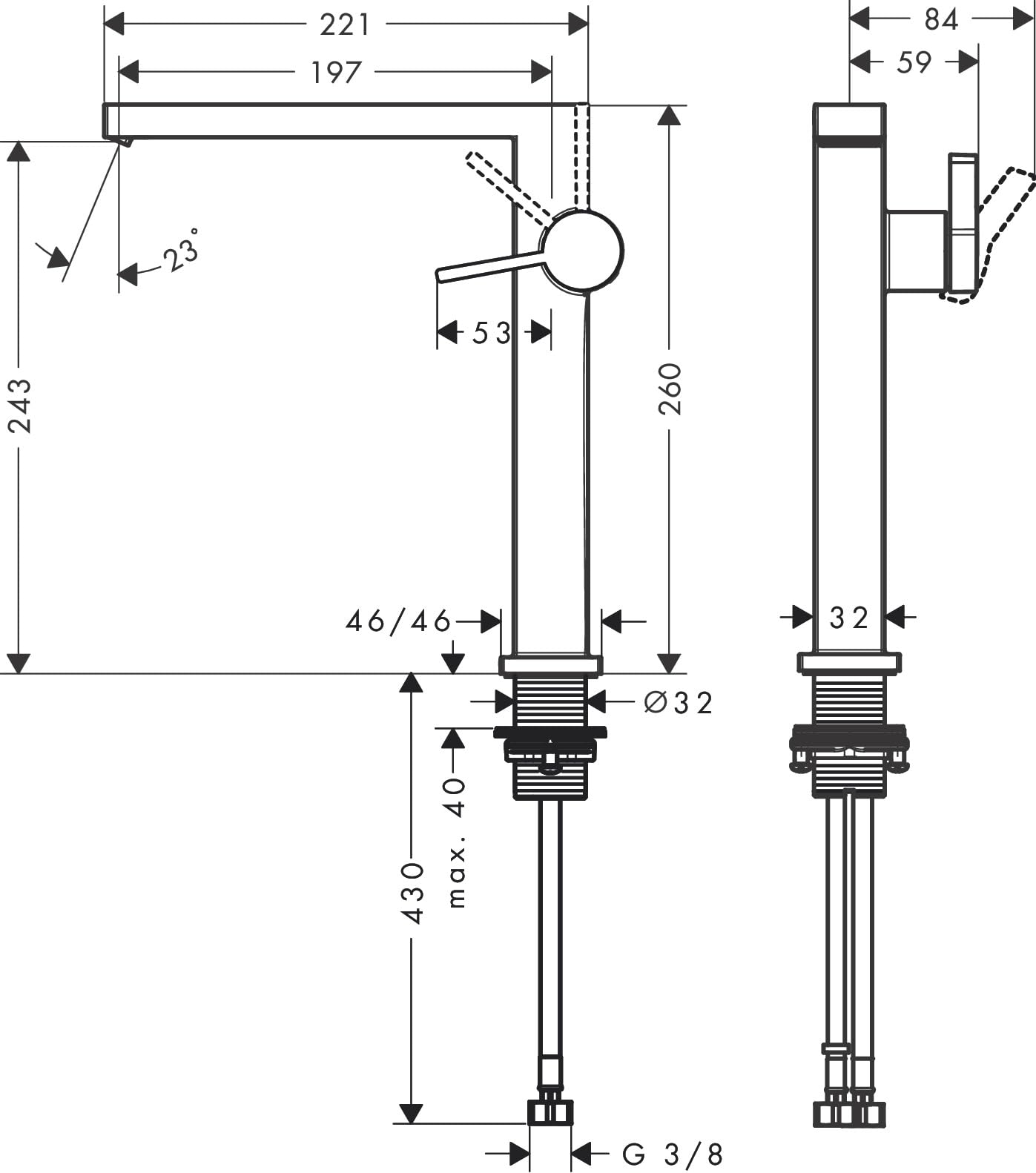 Mitigeur Lavabo Hansgrohe Tecturis - Économie D'Eau EcoSmart+, Design Blanc Mat