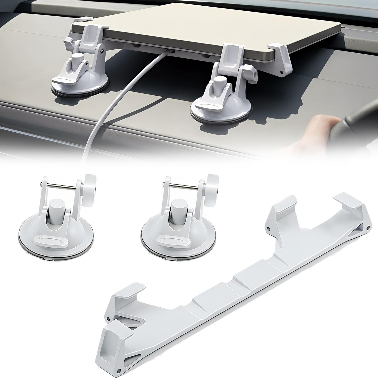 Vurixfo White Car Dashboard Mount For Starlink Mini, Strong Suction Cup Mount For Starlink Secure Mounting Kit For Most Vehicles And Ensures Stable Driving And Satellite Signal