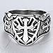 Jude Jewelers Stainless Steel Crusader Sword Cross Medieval Shield Ring
