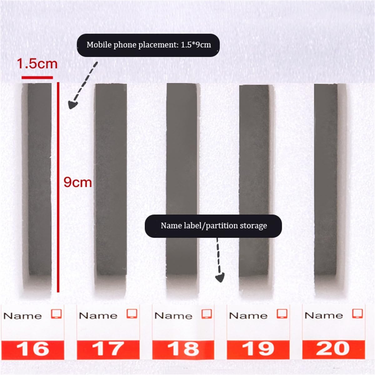 アルミ合金ポケットチャート収納キャビネット、学校用携帯電話収納ボックス、ドアロックと鍵