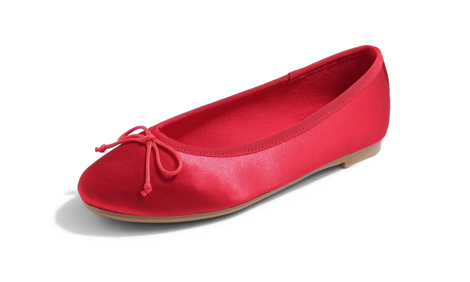 Feversole Damen Klasssische Ballerinas Seidiger Satin Balerinaschuhe Flach Damenschuhe