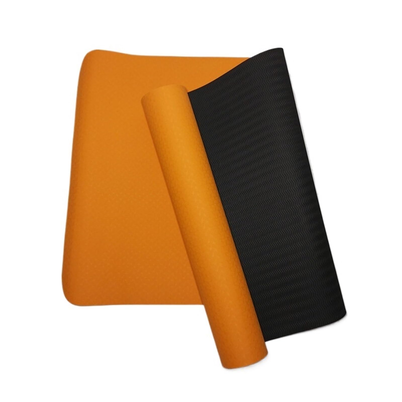 6mm Two-Color TPE Yoga mat Outdoor Fitness mat Sports mat seat Cushion Plank Support mat(Orange)