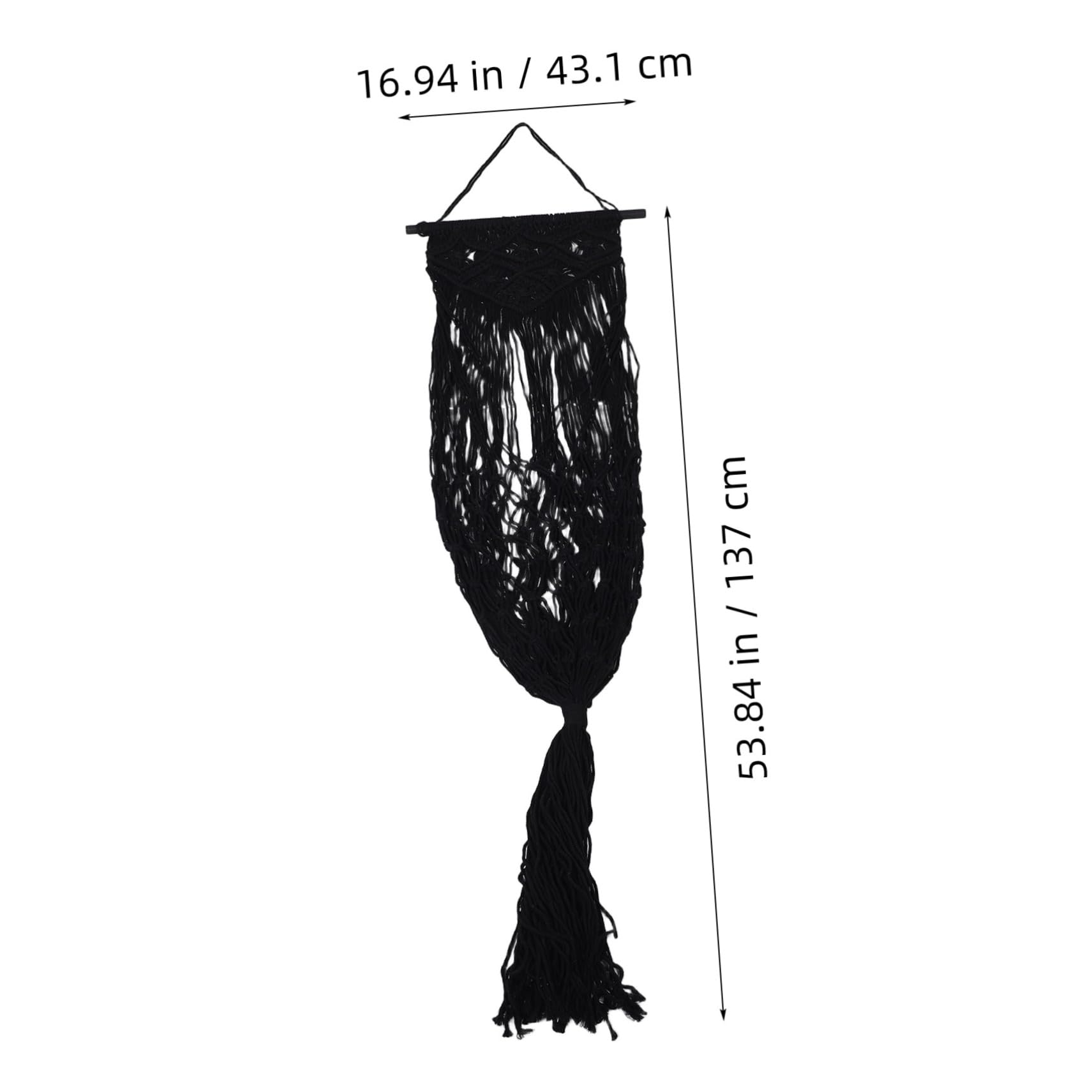 SOLUSTRE Plush Toy Storage Net Wall-mounted Organizer Macrame for Boys and Girls Sturdy Wooden Stick Cotton Rope Toy Hanger for Nursery