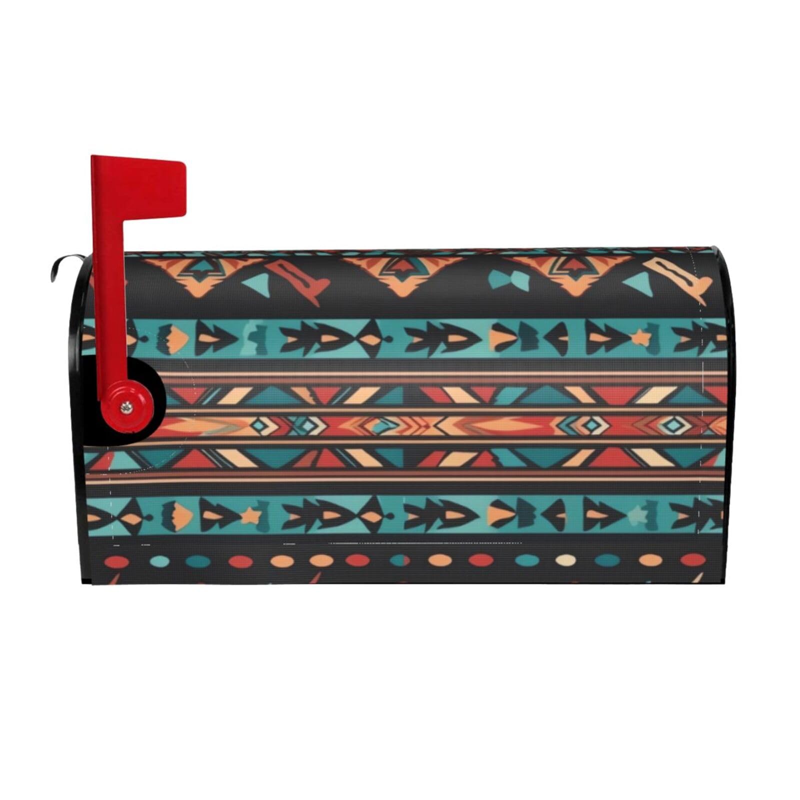 Navajo Tribal Pattern Mailbox Covers Magnetic Wraps Post Letter Box Cover Garden Home Decor 25.5x21 in