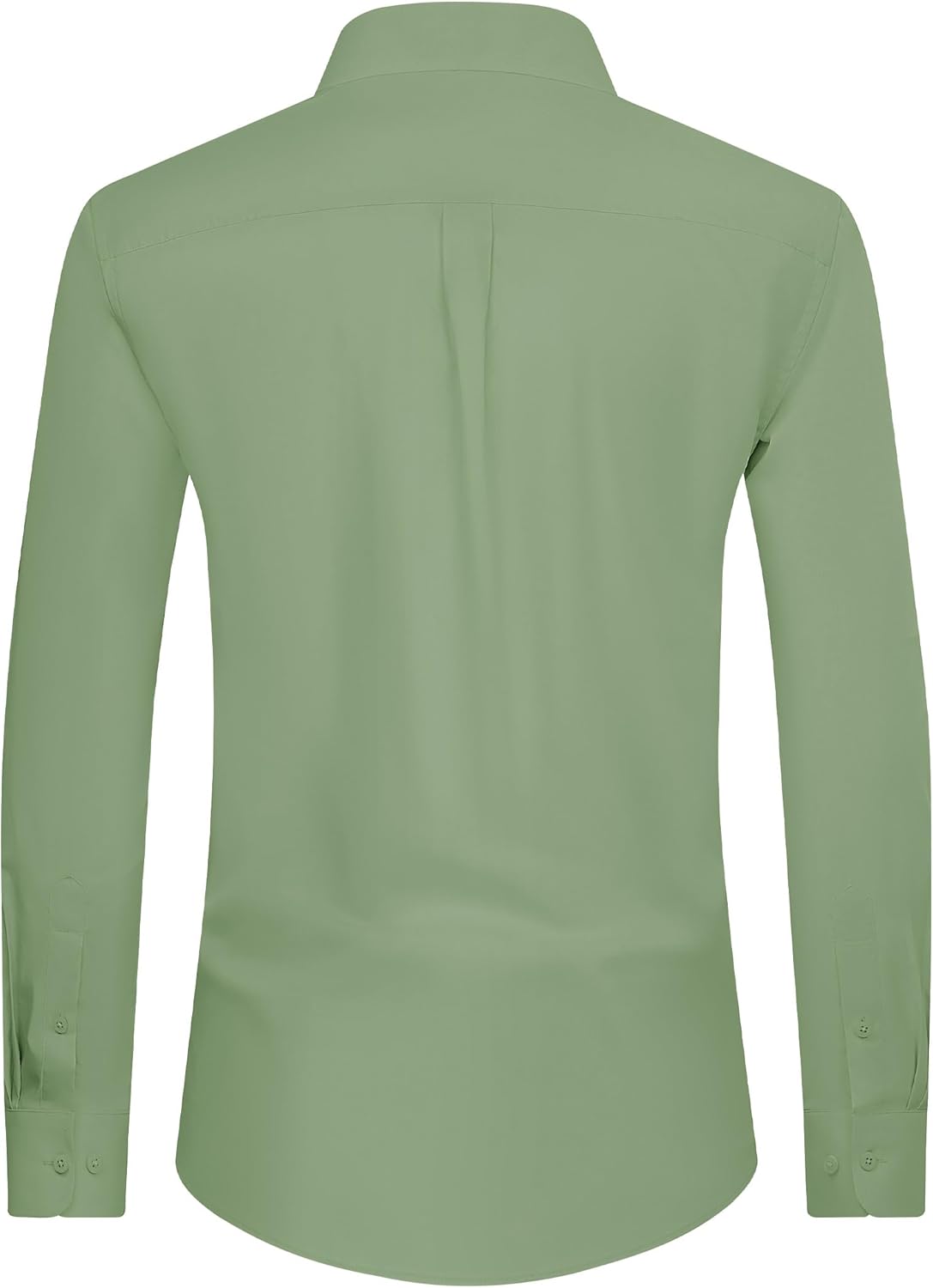 Alimens & Gentle Men's Dress Shirt Regular Fit Stretch Stain Shield Long Sleeve Solid Business Wedding Button Down Shirts - Image 3