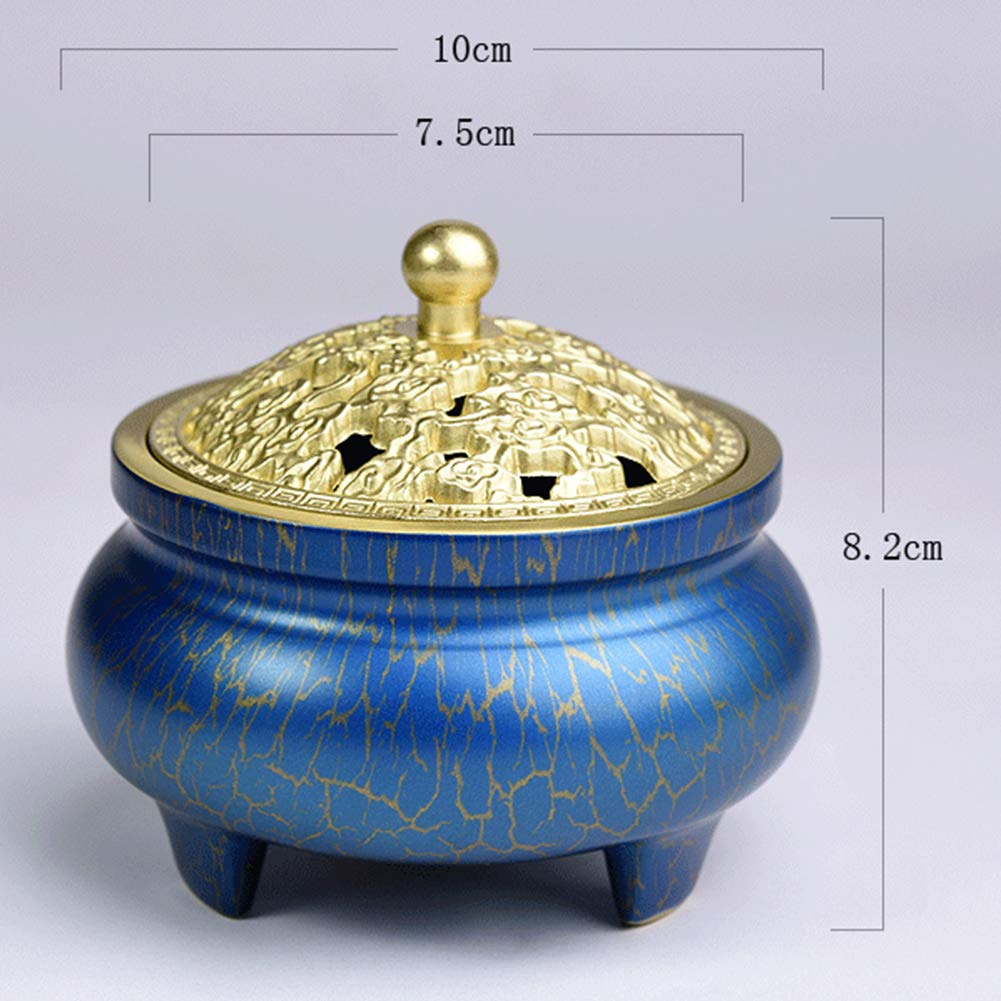 Cuivre Pur Porte-encens Brûleur- Encens en Forme de bâton/cône/Bobine Poêle d'aromathérapie au Bois de Santal Cendrier Plateau Bol Diffuseur de Parfum- Convient à Accueil Bureau