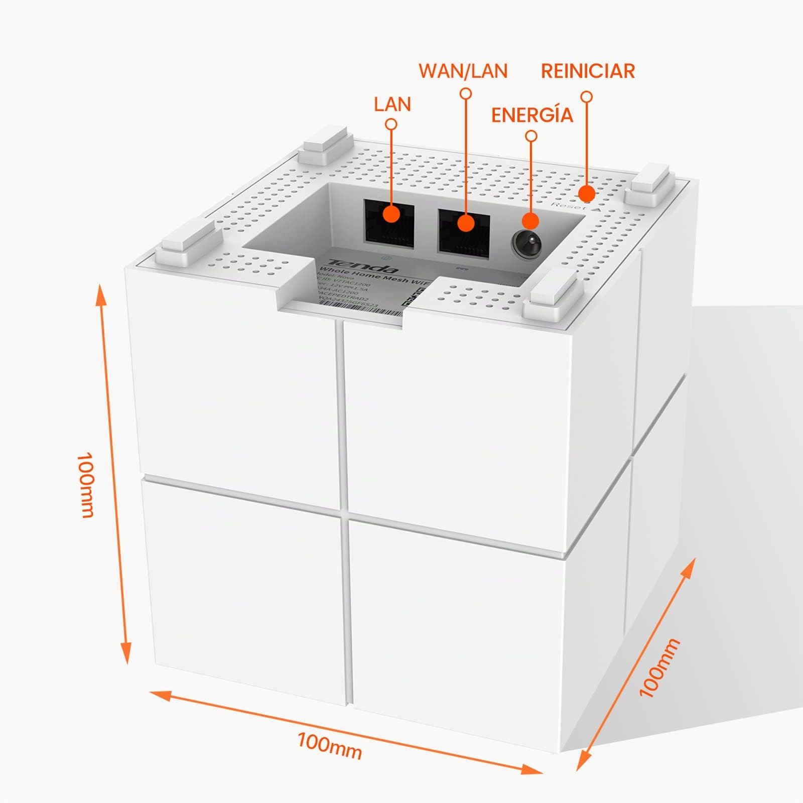 Tenda Nova Mw6 Router Mesh Wi-Fi Ac1200 Dual Band Mu-Mimo 2-Pack