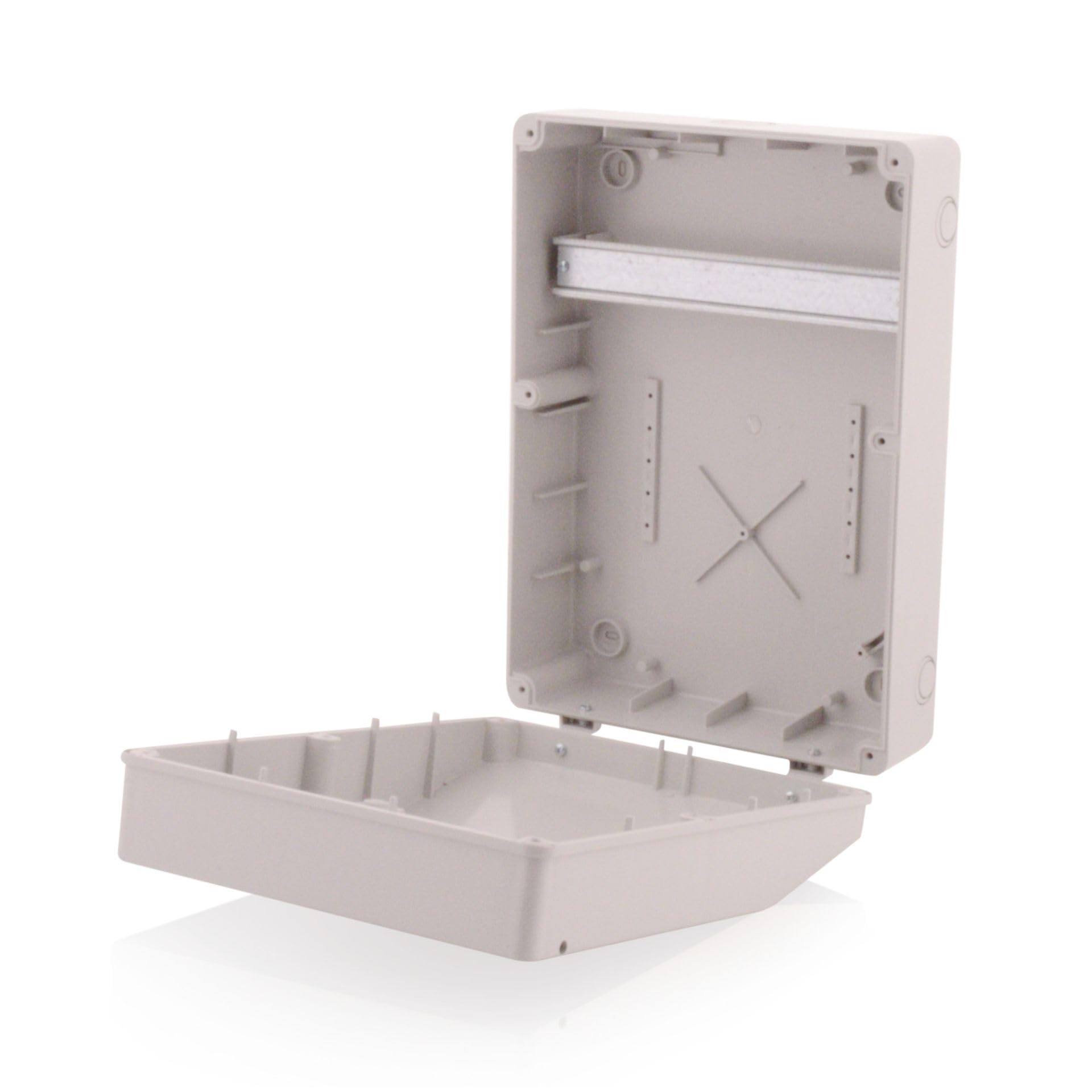 Intratec Baustromverteiler Aufputz Gehäuse IP65, 360x260mm, 4-6 CEE Steckverbindungen, Wasserdichtes Kunststoffgehäuse, UV-beständig, Außeneinsatz