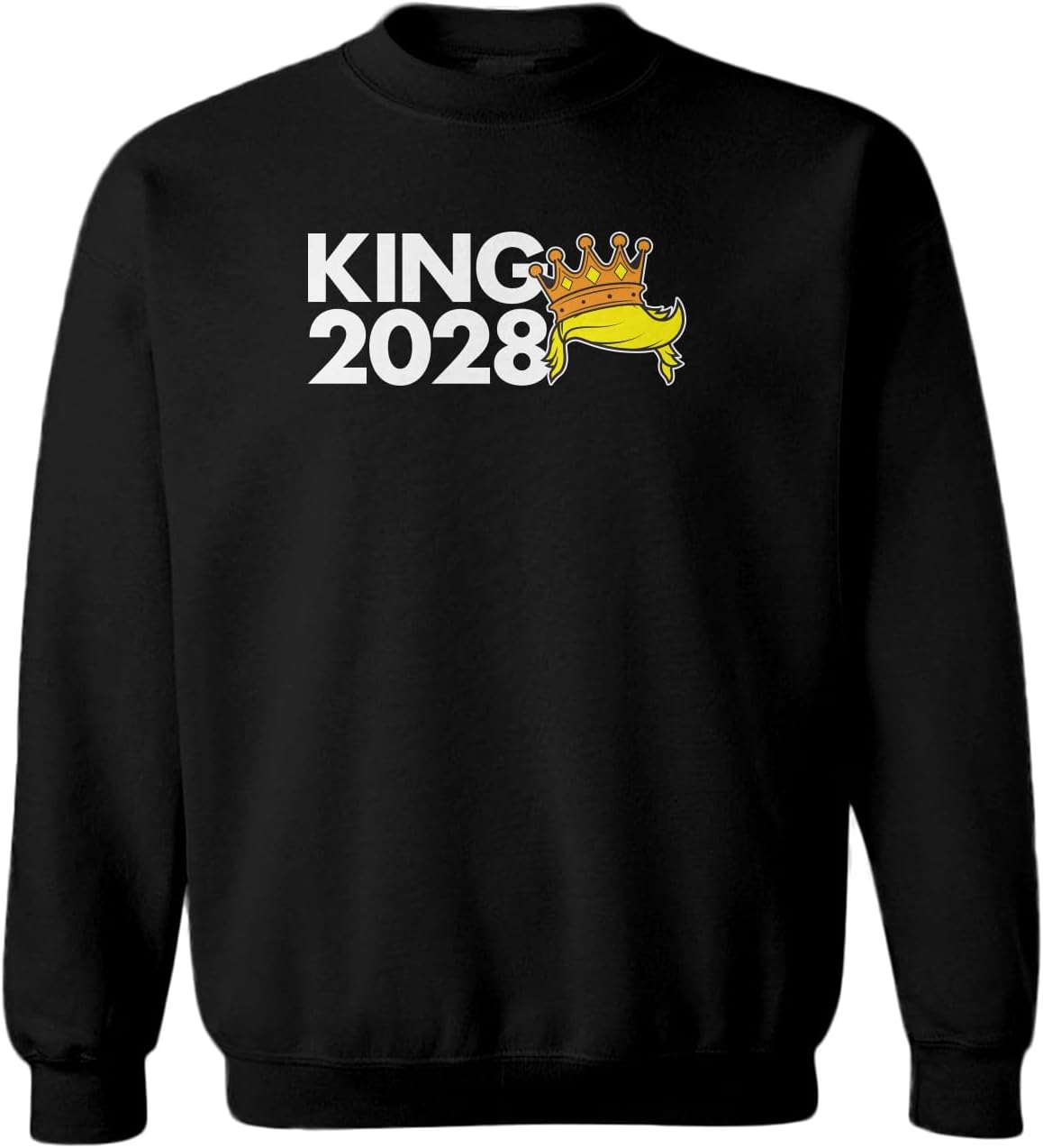 Tcombo King 2028 - Funny Presidential Election Toddler Fleece Crewneck Sweater