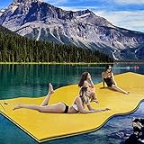 Floating Water Pad Mat 9 FT for Water Recreation and Relaxing, Tear-Resistant XPE Foam Floating Mat for Beach, Ocean, Lake (Yellow, 9ft)