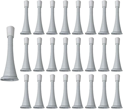 Miniatura 7 de Litepak Tope de puerta de resorte de 3 pulgadas de acero resistente de alta calidad con parachoques de plástico (níquel satinado, 1 unidad)