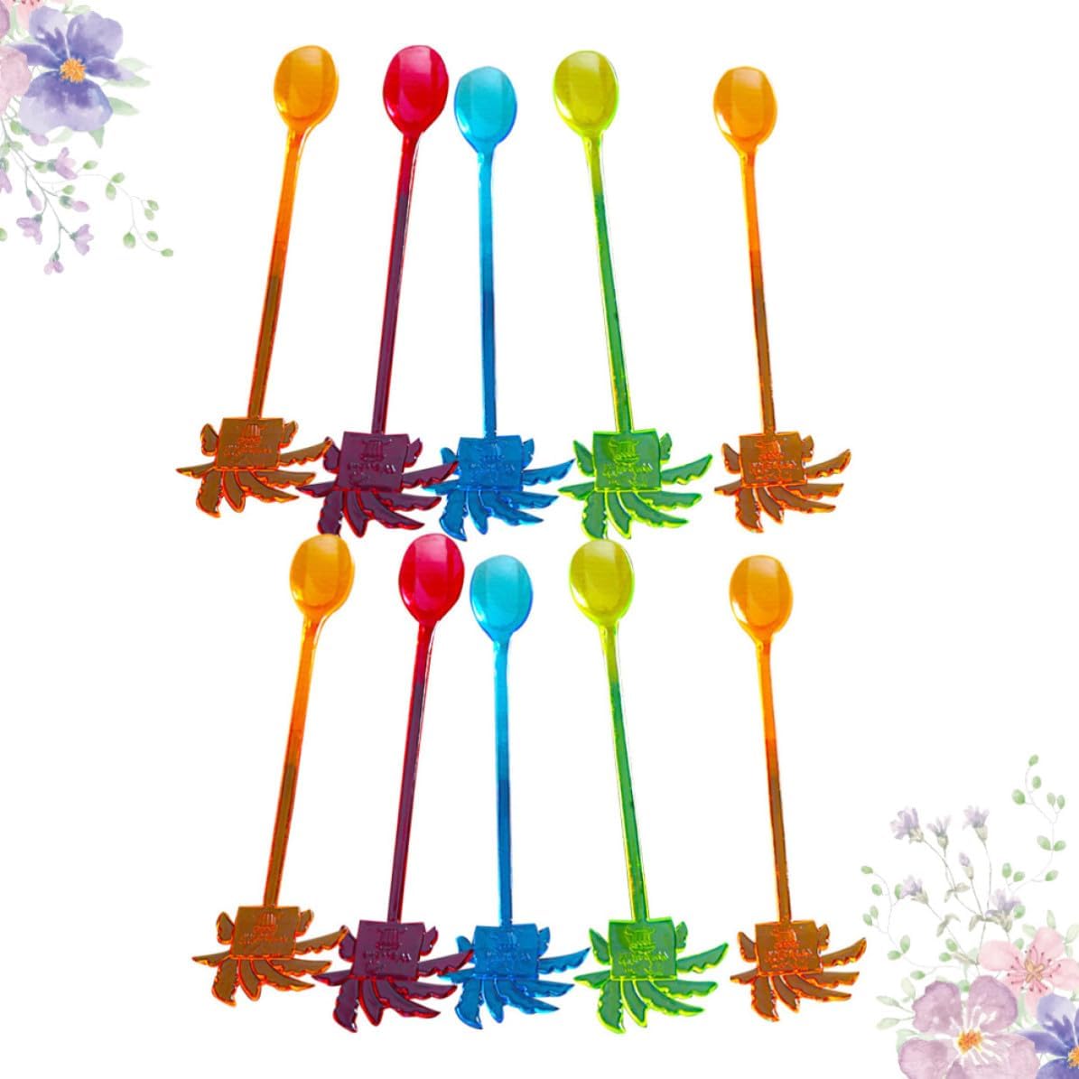 10pcs Coconut Tree Plastic Swizzle Sticks Drink Stirrer Xmas