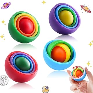 4PCS New Fidget Toys for Kids Teens Adults Fidget Gyro Toys Hand Fidget Spinner Gyro fidget gyroscope toys Relief Sensory Toys for Boys Exercise Finger Flexibility Gift Ideas for Girls Men ADHD Autism