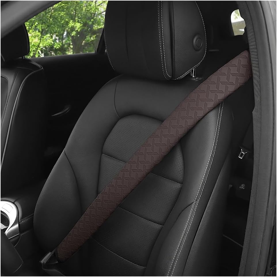 2PCS Extra Long Car Seatbelt Cover, 29.53'' Shoulder Pad, Brown