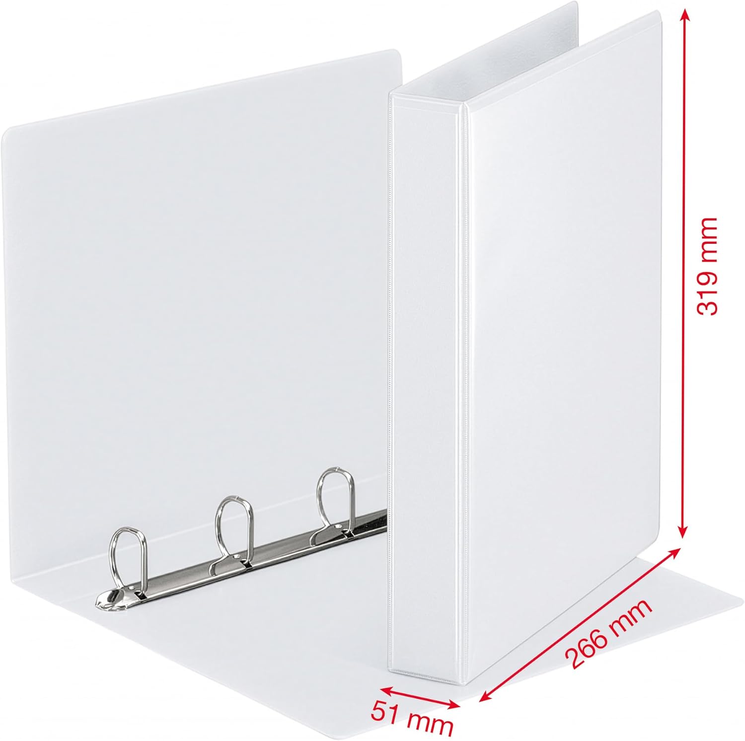 Esselte Essentials Presentation Binder, PP, 3 cm Ring Diameter, 49703 - A4, White