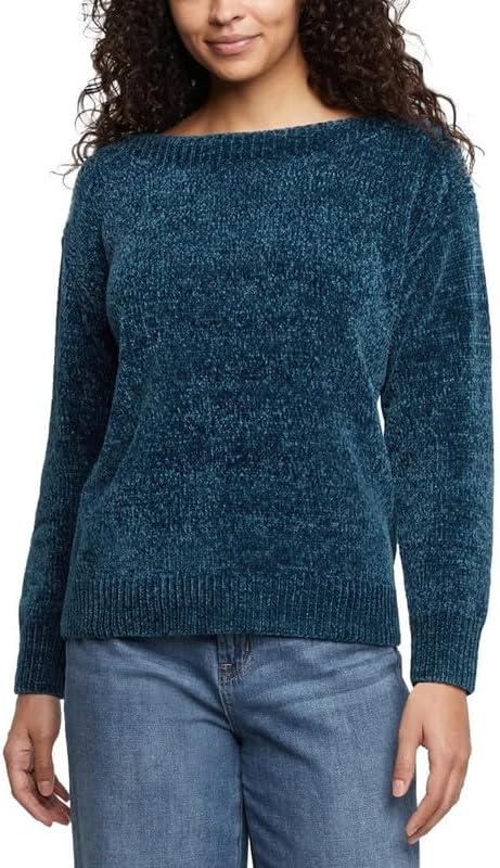 Orvis Women’s Boatneck Chenille Sweater - Soft Textured Knit Cozy Pullover - Midweight-Relaxed Fit