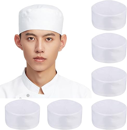 Hyzrz 6 sombreros de chef unisex con ventilación ajustable, tapas de cocina con parte superior de malla transpirable para cocineros y trabajadores