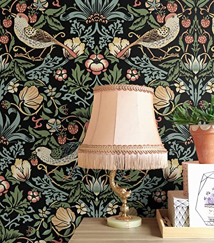 Nextwall Aves Garden Peel And Stick Wallpaper (Ebony) #TOP5