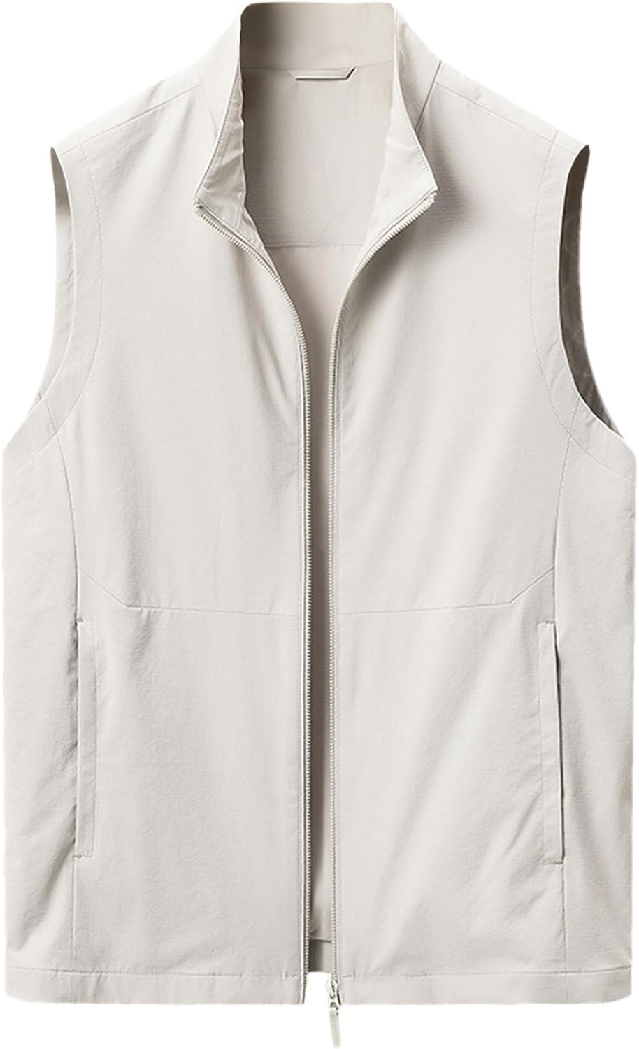 Hansber High-End Fashion Men's Spring Golf Vest Stand Collar Sleeveless Casual Layered Jacket