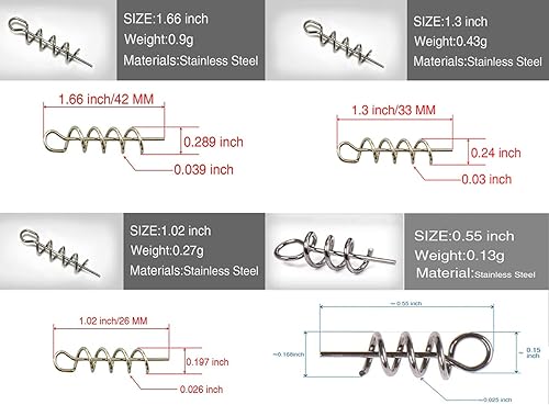 Miniatura 2 de Aoyoho Señuelo suave de 0.591in1.024in1.299in1.654in con cierre de resorte para pesca al aire libre con manivela de cebo suave