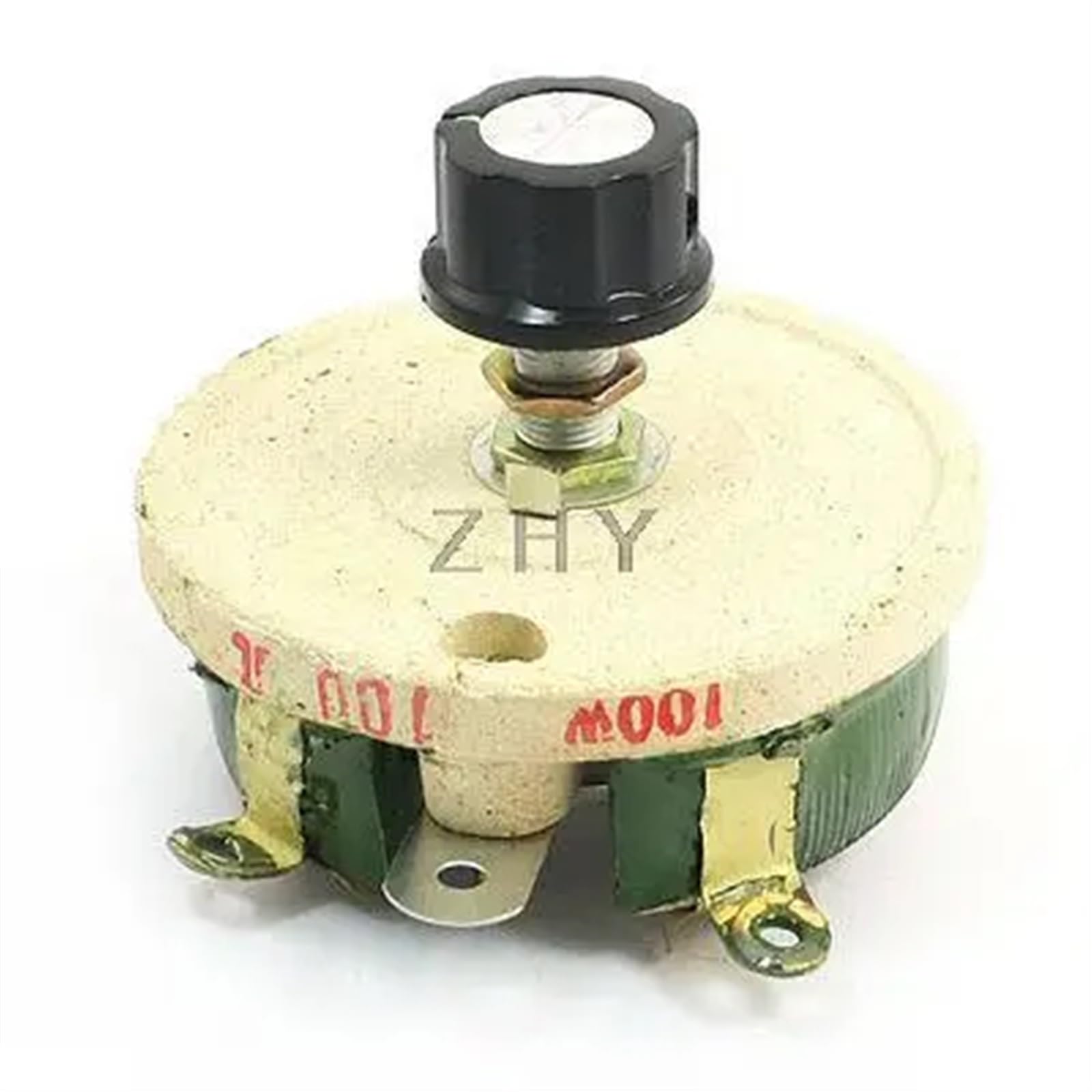 BC1-200W 300W 500W 1/2/5/10/15/20/30/50/100/200/500R 1K/3K/5K Ohm Keramik Variable Pot Rotary Einstellbare Widerstand Scheibe Rheostat (Color : 1R Ohm, Size : with KNOB_POWER-500W)