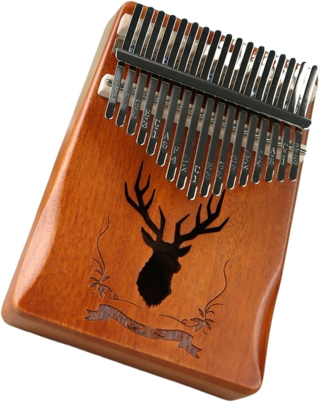 Beginners Kalimba Tuned Kalimba Portable Instrument For Beginners 17 Key Vintage Boat Reindeer(Boat Retro)