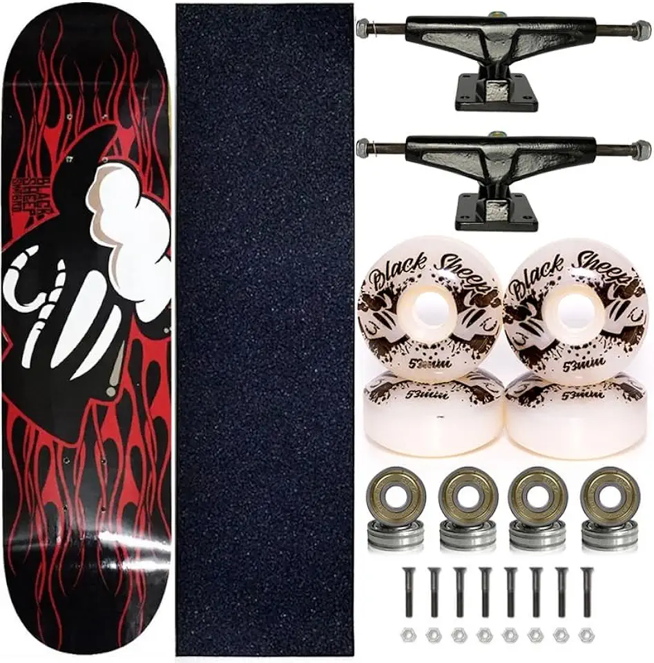 Black Sheep, Skate Completo Shape Marfim Black Sheep 8.0 Red Fire Sheeps