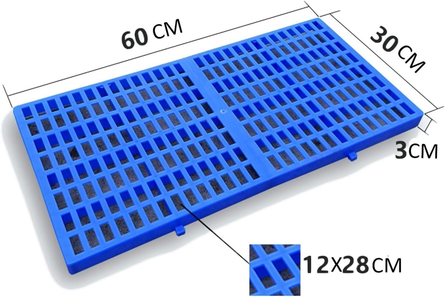 Plastic Pallet Plastic pallets for Supermarket Storage of Goods, Breathable wear-Resistant Non-Slip for Garage Storage Rooms(Blue-b-1pc,60x30x3cm)