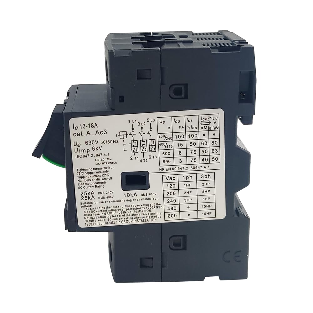 GV2ME20 Motor Circuit Breaker 13-18A Manual Motor Starter Button GV2M Series New