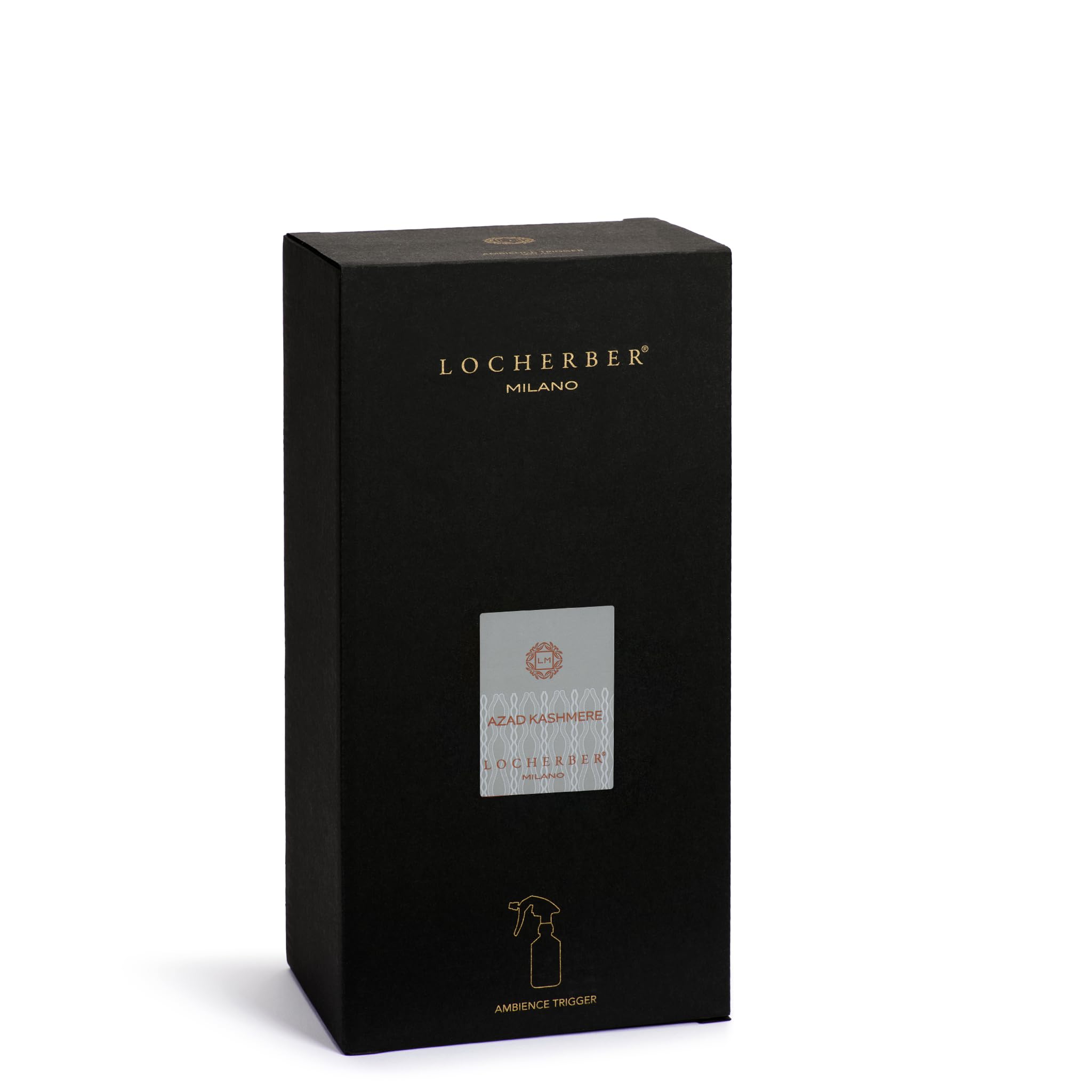 Locherber Milano Trigger Spray Per Tessuti e Ambiente Formato 500 Millilitri Fragranza Azad Kashmere Profumo Fiorito, Legnoso e Cipriato