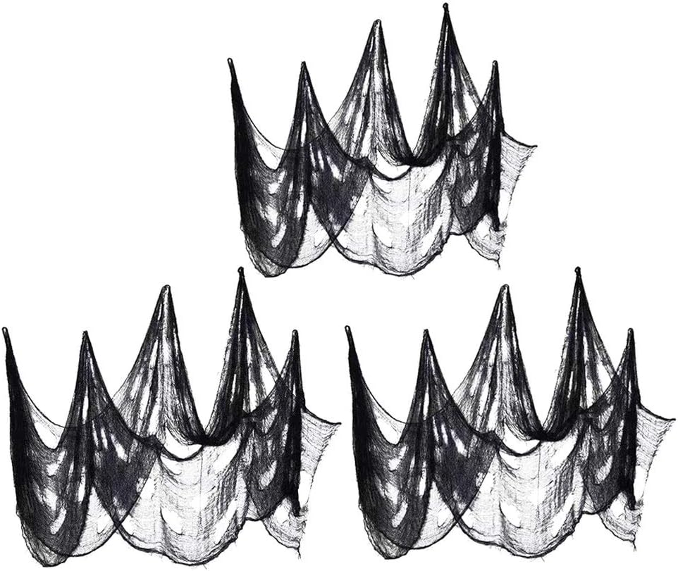 Toyvian 3 Pcs Gauze Cloth Black Gauze Decorative Reusable