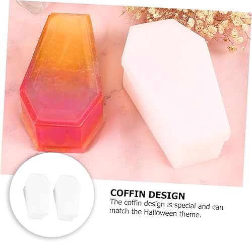 Miniatura 4 de Amosfun 3 juegos de moldes de ataúd de epoxi para Halloween, moldes decorativos para bricolaje, organizador de joyas, molde transparente para