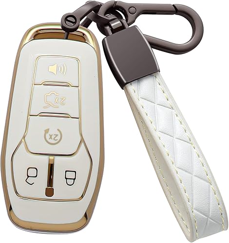 Funda para llavero Ford de TPU suave con carcasa de llavero de 360 grados, funda protectora completa para llave remota inteligente para Ford Lincoln