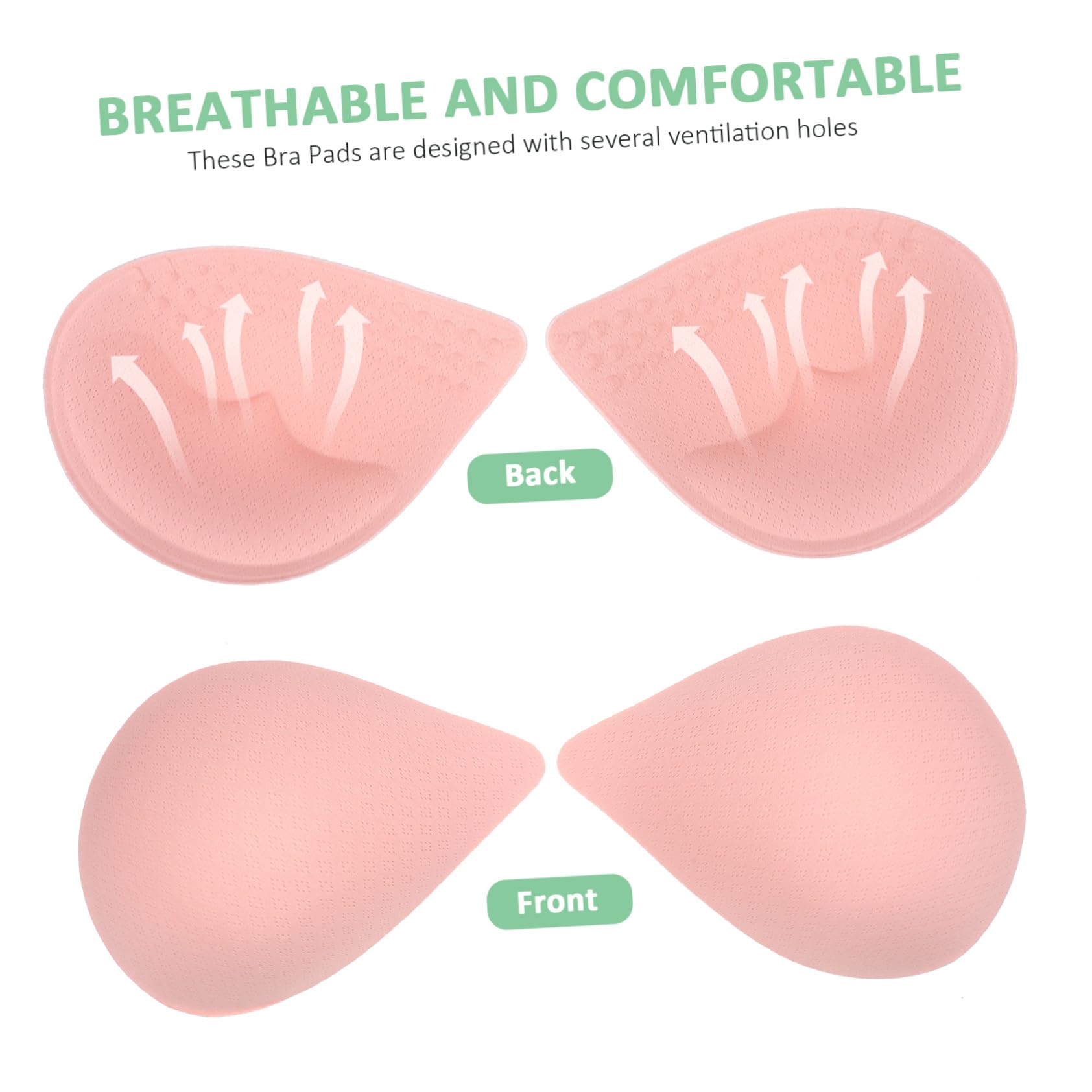 IMIKEYA 12 pares Almohadillas de Sujetador Cómodas Suaves de Elástica para Ropa Interior y Vestidos Cojines Transpirables para Aumentar Volumen Natural