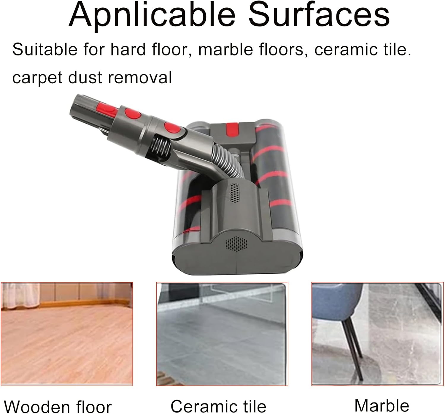 Direct Drive Cleaner Head Turbine Floor Tool for Dyson Omni-Glide Micro sv19/21 Vacuum Cleaner, Double Roller Brush Motorhead Cleaner Head Brush Turbine Tool