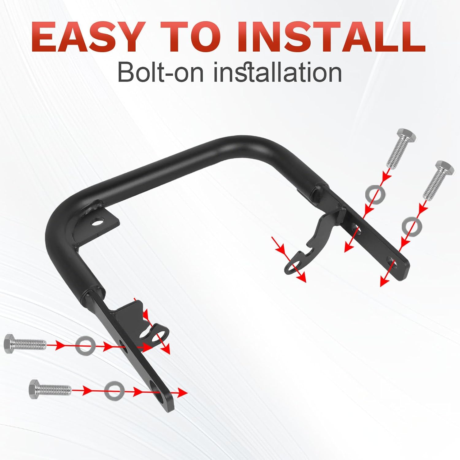 Rear Grab Bar Wheelie Bar Compatible with Honda TRX 300EX 1993-2007 TRX 250X 1987-1992 Rear Armrest Bumper(Black)