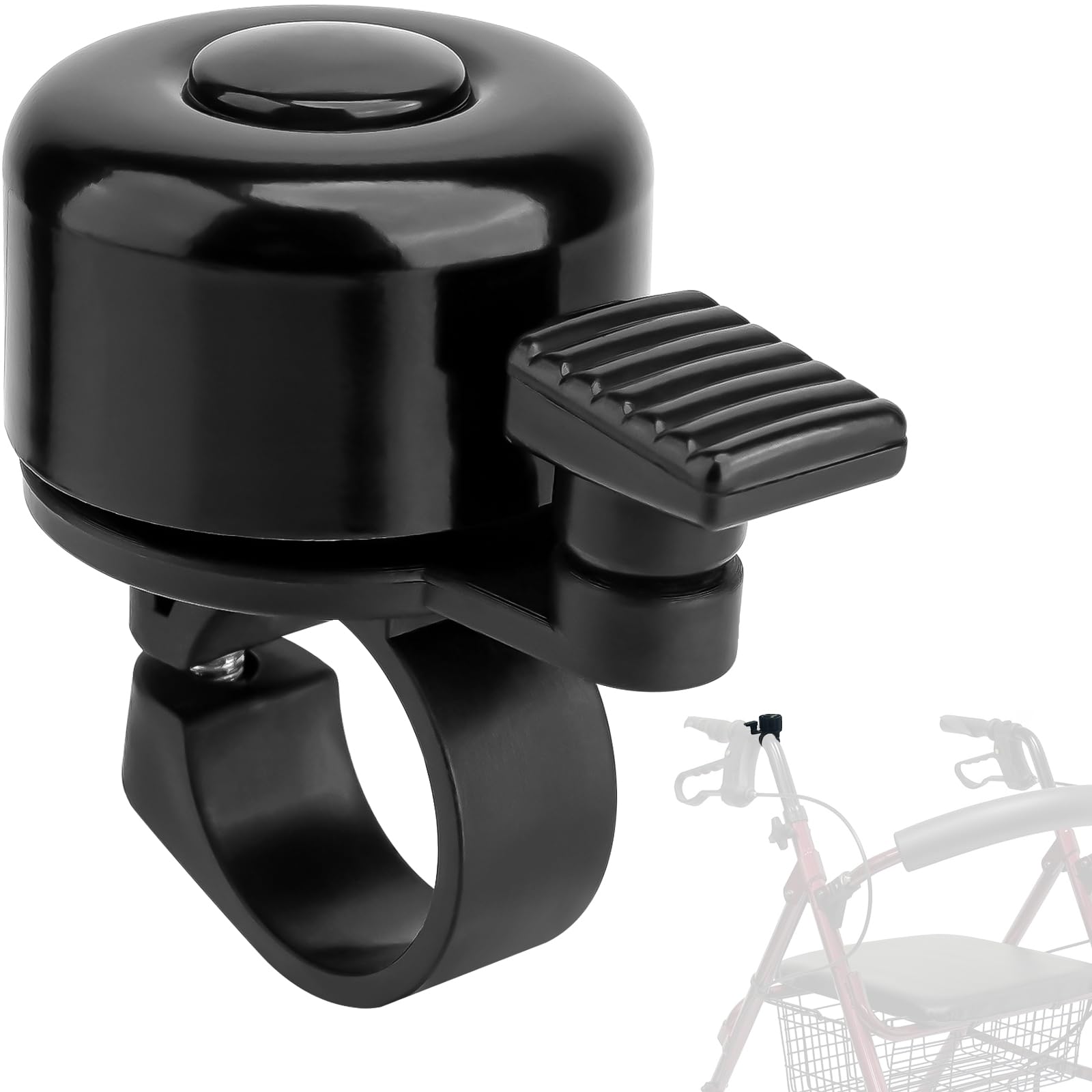 JERBOR 1PCS Bike Bell Aluminum Loud Crisp Bell Accessories Easy Installation for Rolling Walkers