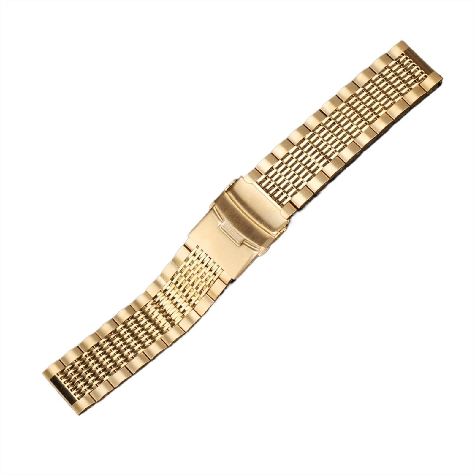 YINGO 18mm 20mm 22mm 24mm Oro/Oro Rosa/Blu Cinturino In Acciaio Inossidabile Chiusura Pieghevole Con Sicurezza Con Barre A Molla Unisex