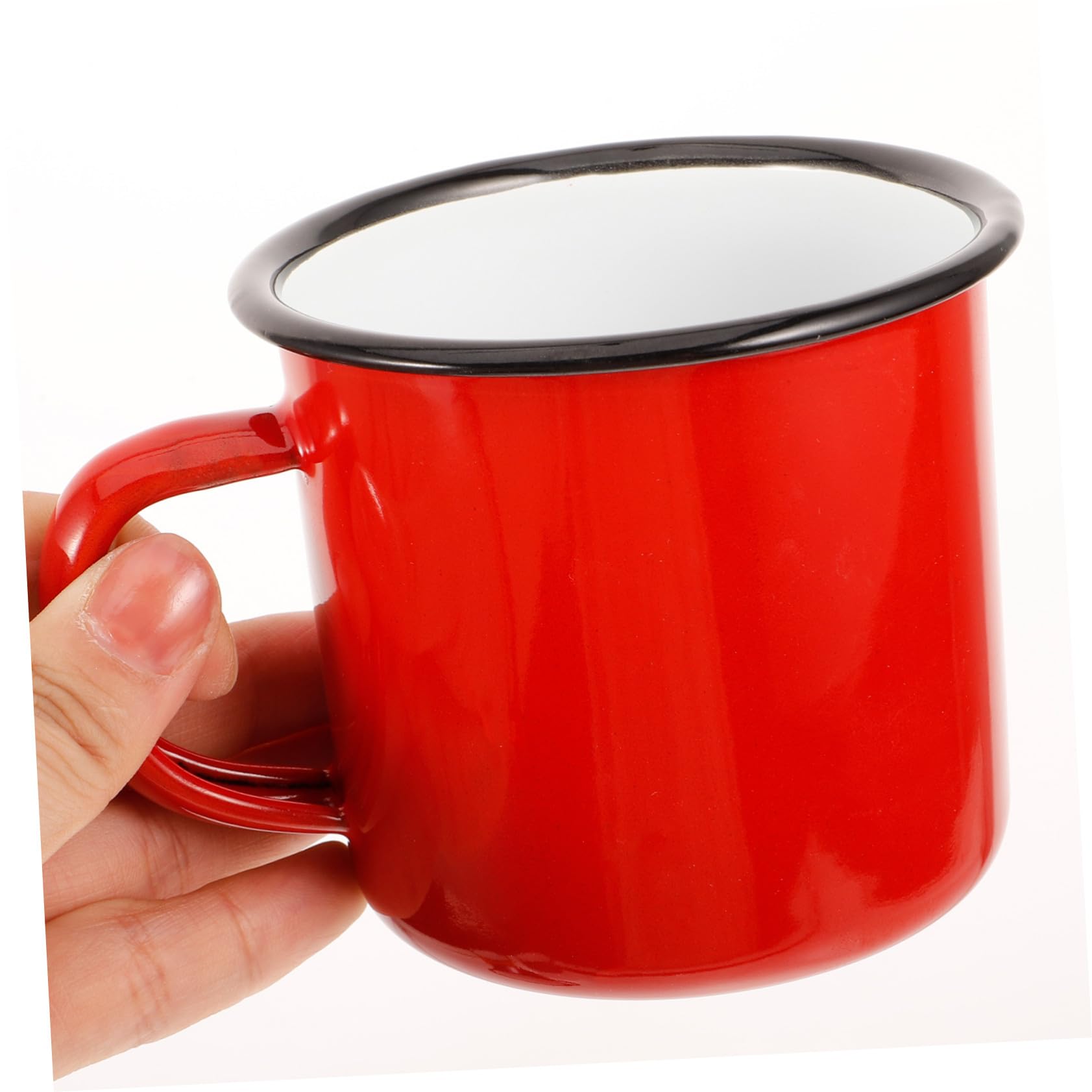 MAGICLULU 4stücke Emaille-wasserbecher Kaffeetasse Teebecher Campingbecher Partybecher Wiederverwendbar Bruchfest für Heiße und Kalte Getränke Milch Wasser Kaffee Tee