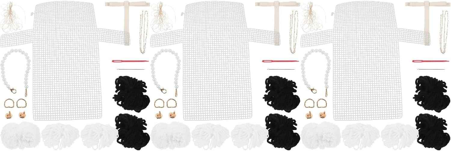 DOITOOL 4sets Knitting Kit for Crossbody Bag Making Handwoven Bag Accessories Materials Fun Craft for Women for