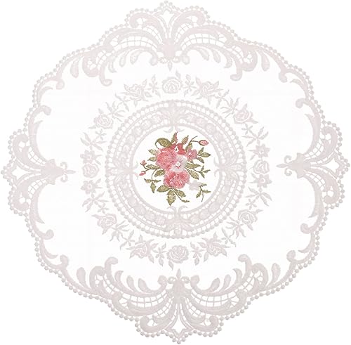 UPKOCH 2 manteles individuales de encaje retro para mesa de comedor, manteles individuales bordados para mesa de comedor, posavasos para el hogar,