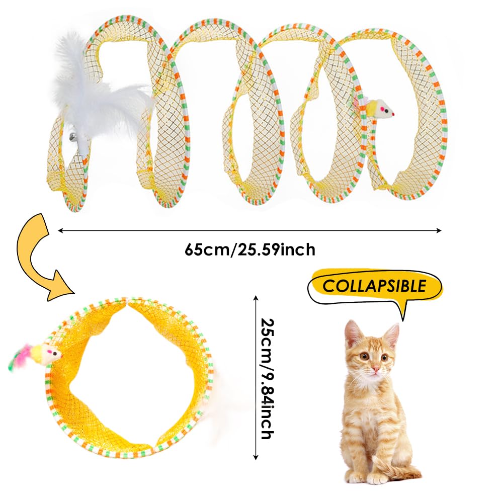 Tunnel a spirale pieghevole per gatti da interno