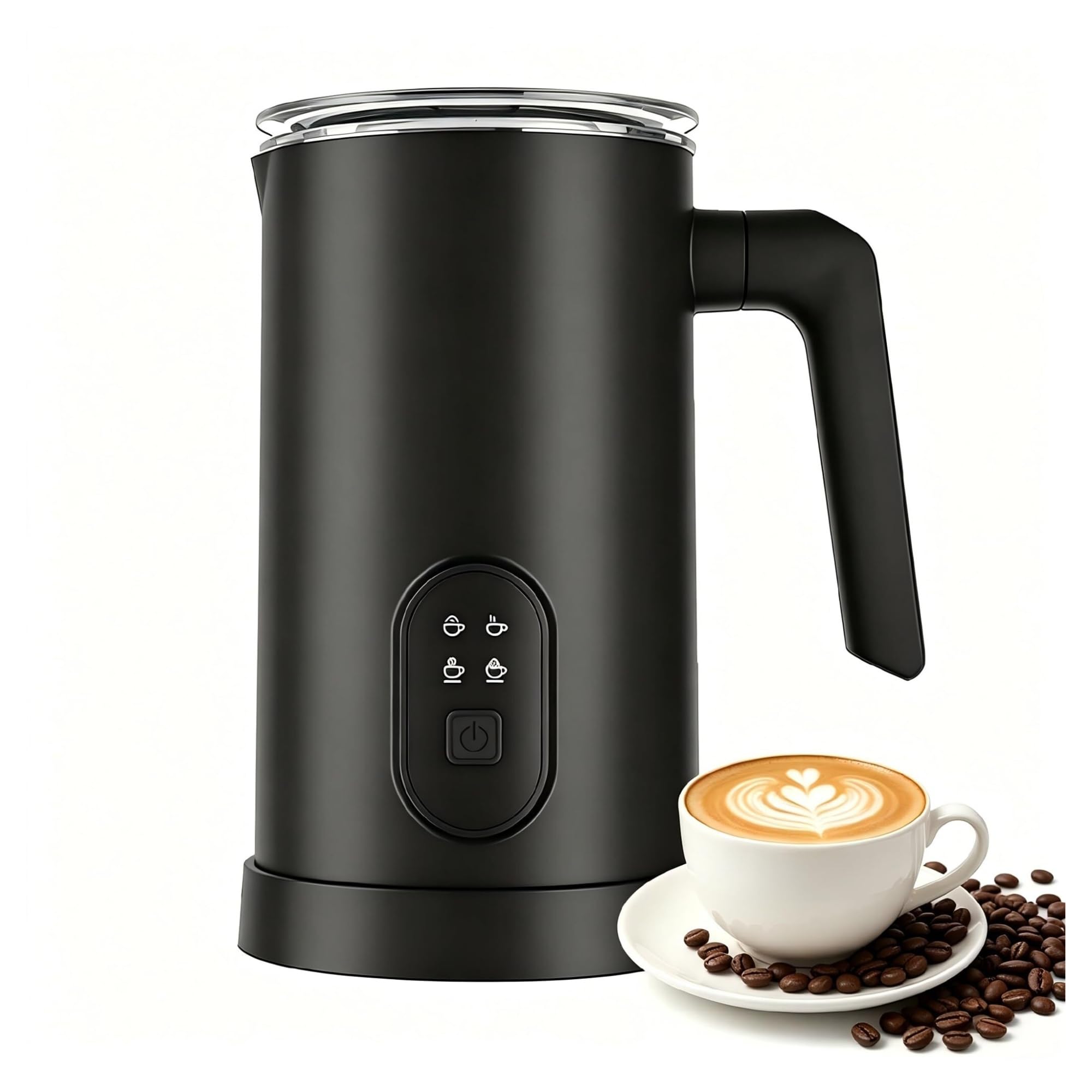 Montalatte, Vaporizzatore Elettrico 4 in 1, Scaldalatte Automatico in Acciaio Inossidabile 304 for Caffè Latte Cappuccino Macchiato
