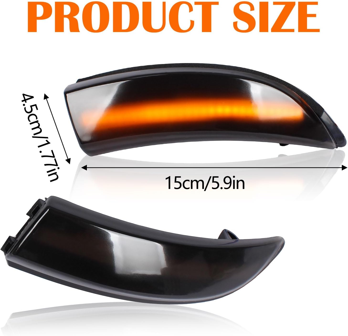 [2pcs] Side Mirror Turn Signal Lights for Ford Fiesta ST MK7 B-Max 2008-2017 Replacement# 1748313/1748314 Sequential Dynamic Mirror Turn Signal Lights Assemely-Smoked Lens