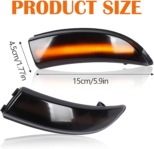 Miniatura 3 de 2 piezas Luces intermitentes de espejo lateral para Ford Fiesta ST MK7 B-Max 2008-2017 Reemplazo # 17483131748314 Luces de señal de giro de espejo