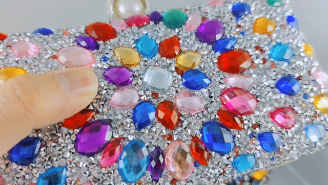 Anna Cecere Bags | Borsa Cerimonia Ovale In Raso Nero E Strass Aca0113 - Foto 3