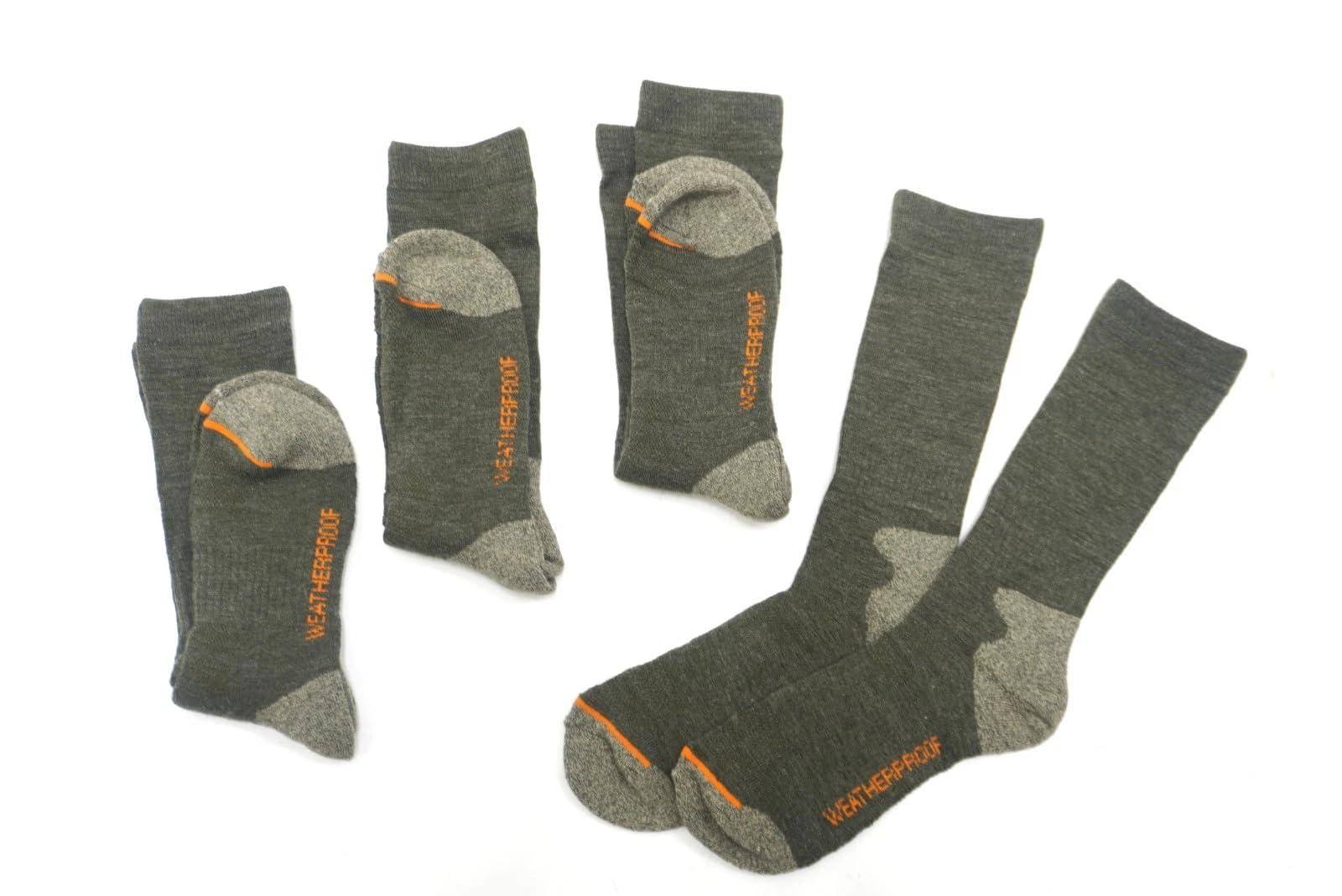 4 X Pairs Weatherproof Outdoor Thermal Socks- Walking/Hiking Socks, Black, 6-11